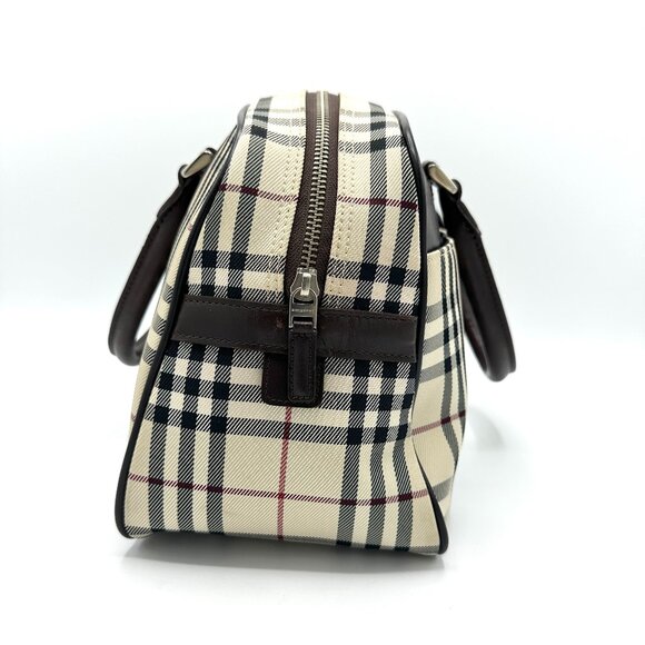 Burberry Brown Novacheck Boston Zip Tote - Picture 4 of 9